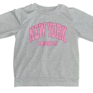 Gray Kids Sweatshirt with Pink Print